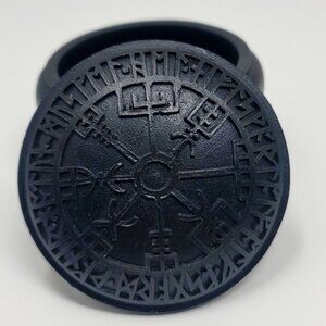 THE VAULT ✦ Vegvisir Box ✦ Black Resin 9 Realms of Asgard Viking Norse Casket